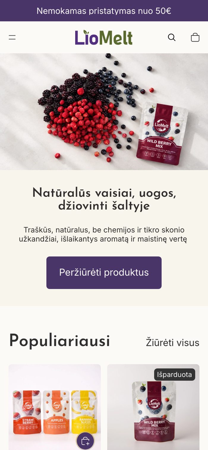 LioMelt telefone, ekranas 1