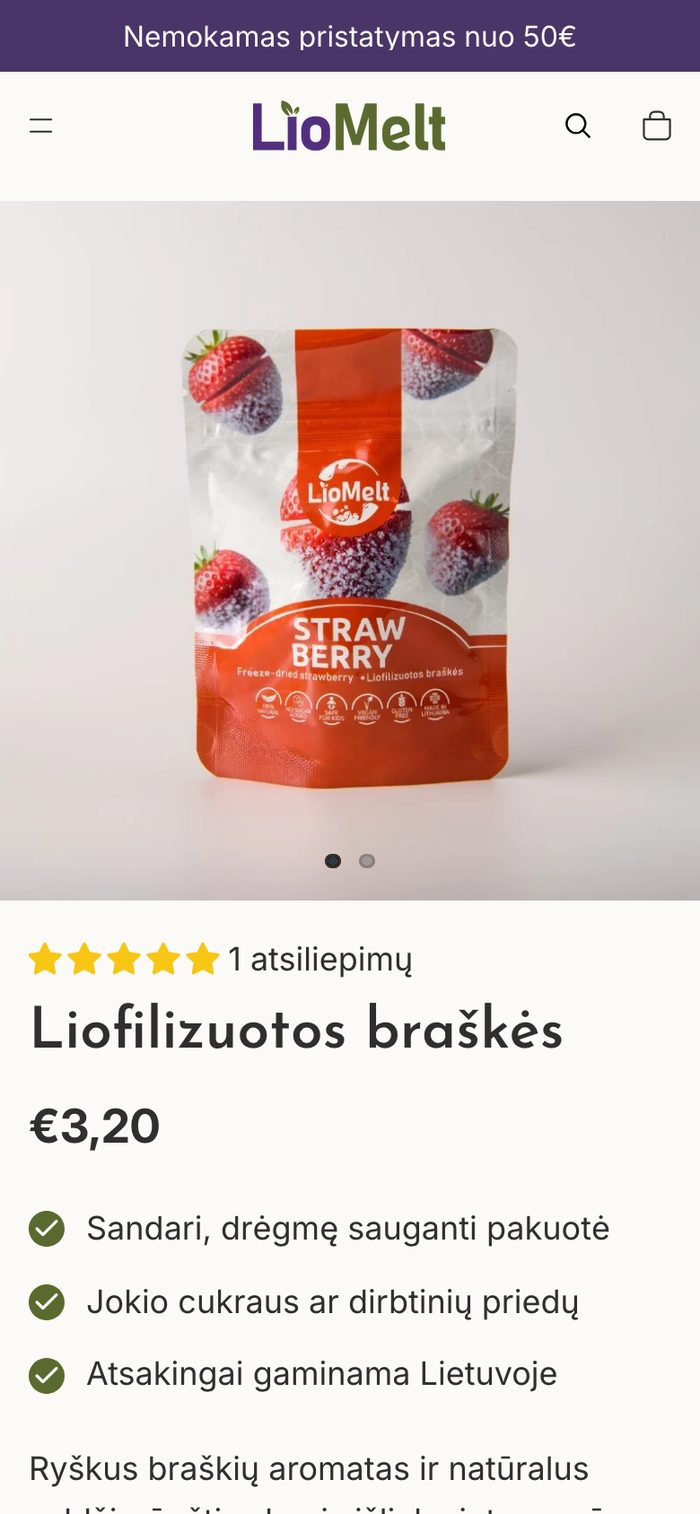 LioMelt telefone, ekranas 3