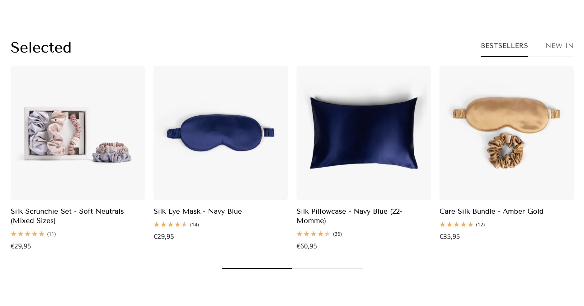 Every colour and weight is its own listing — nothing on the storefront connects them