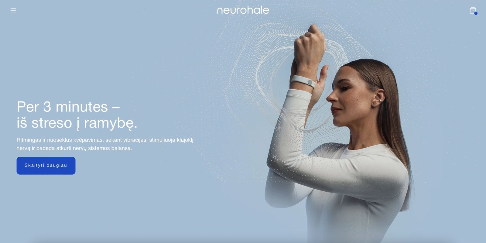 „Neurohale“ e‑parduotuvės pradinis puslapis