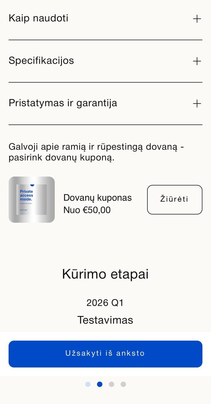 Neurohale telefone, ekranas 1